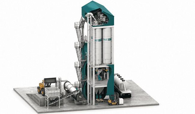 Комбинированный башенный завод для гипсовых и ЦПС-смесей 15 т/ч